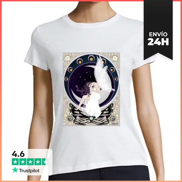 Camiseta Mujer Clásica Camiseta Hada Art Nouveau LaTostadora