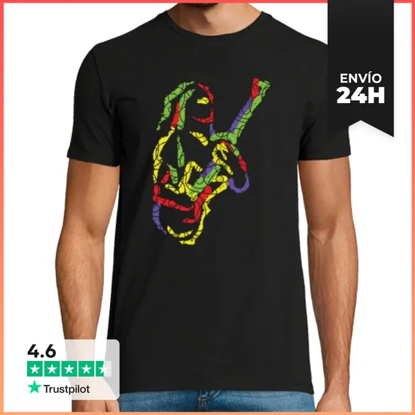 Camiseta Hombre Clásica Guitarrista Moderno LaTostadora