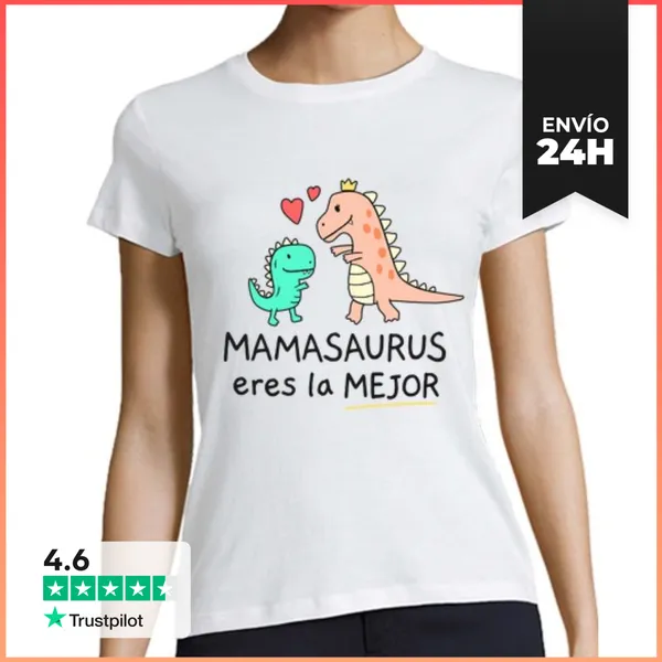 Camiseta Mujer Clásica Mamasaurus Eres La Mejor Regalos Día De La