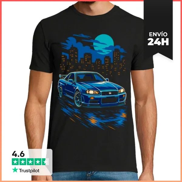Camiseta Hombre Clásica Coche Tuning Drifting Motor Nissan
