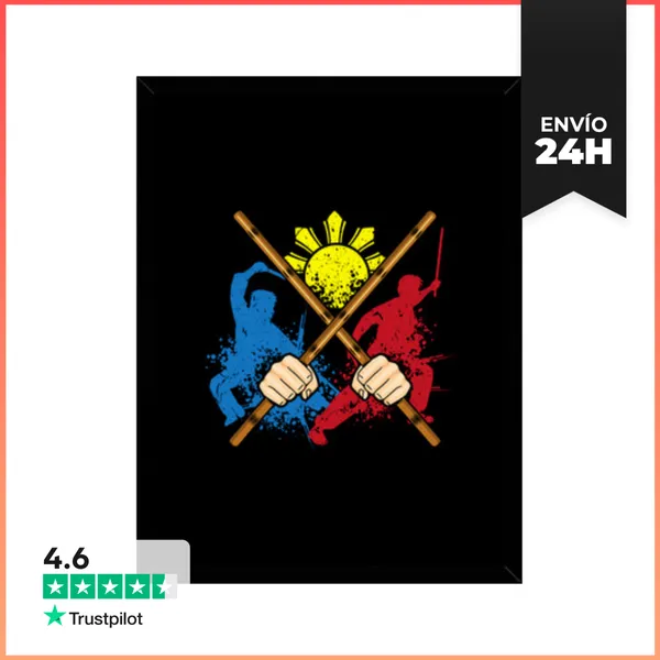 Cuadro Con Marco Vertical Eskrima Arni Kali Artes Marciales