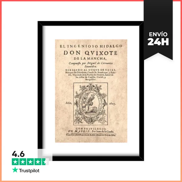 Cuadro Con Marco Vertical Cervantes. Don Quijote (prints)