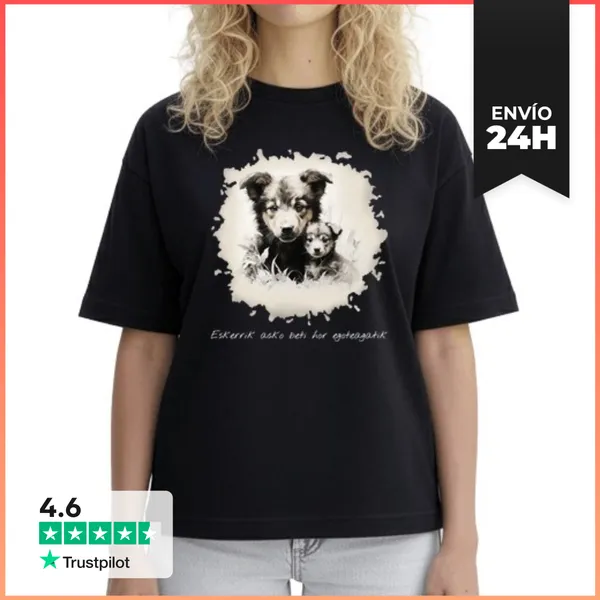 Camiseta Mujer Boxy Eskerrik Asko Beti Hor Egoteagatik. Zh