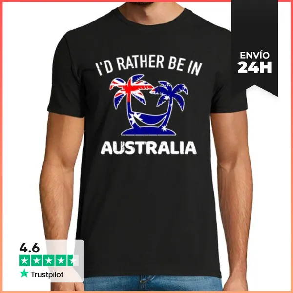 Camiseta Hombre Clásica Prefiero Estar En Australia LaTostadora