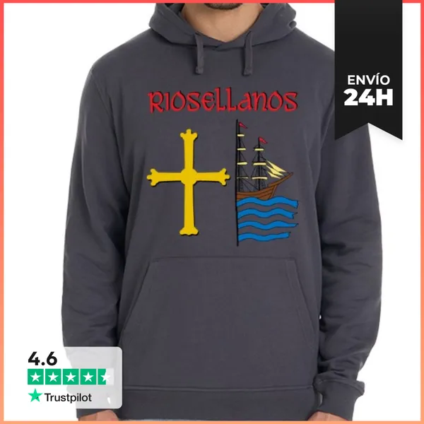 Sudadera Unisex Con Capucha Riosellanos, Fondo Claro. Hombre,