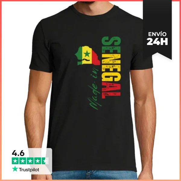 Camiseta Hombre Clásica Hecho En Senegal, Orgullo Senegalés