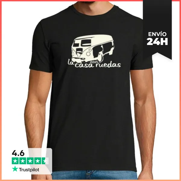 Camiseta Hombre Clásica Camiseta Retro La Casa Con Ruedas