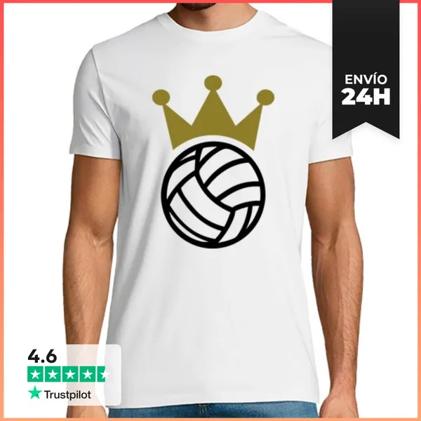 Camiseta Hombre Clásica Campeón De La Corona De Voleibol