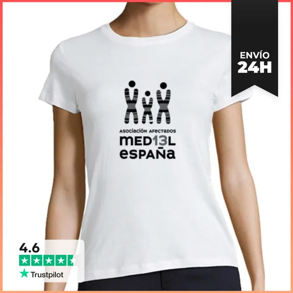 Camiseta Mujer Clásica Mujer, Manga Corta, Blanca, Clásica