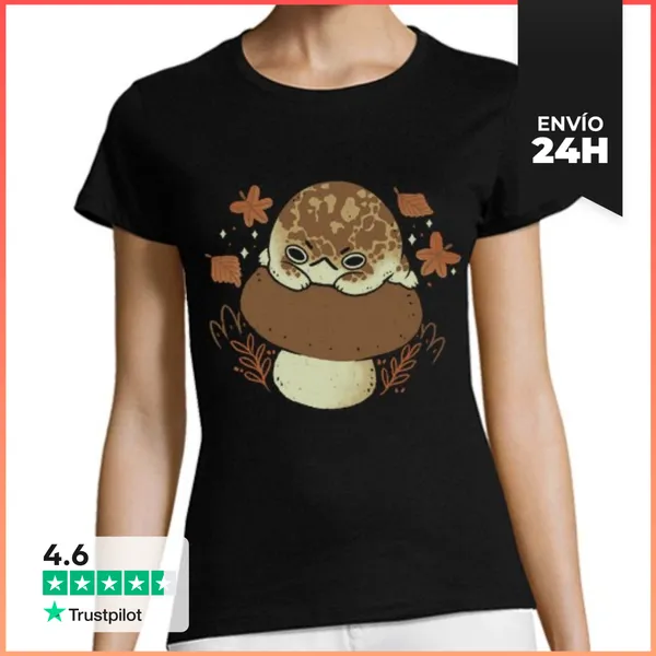 Camiseta Mujer Clásica Linda Rana De Lluvia En Otoño LaTostadora