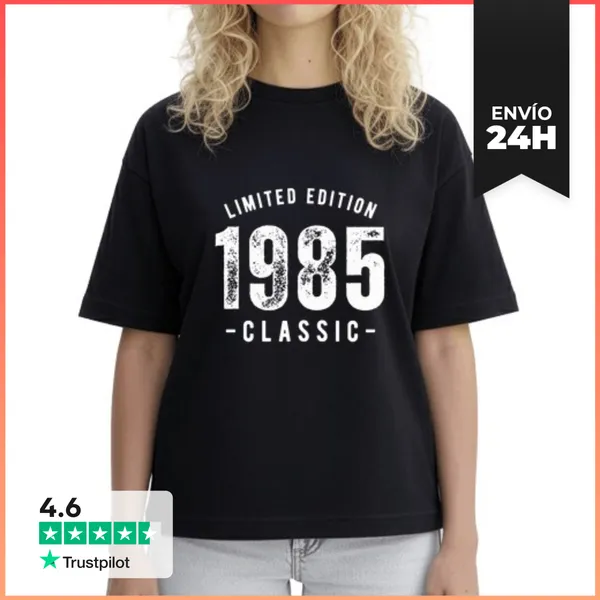 Camiseta Mujer Boxy Año De Nacimiento Clásico 1985 LaTostadora