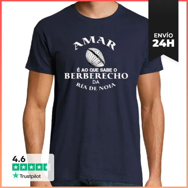 Camiseta Hombre Clásica AMAR É Ao Que Sabe O Berberecho Da Ría De