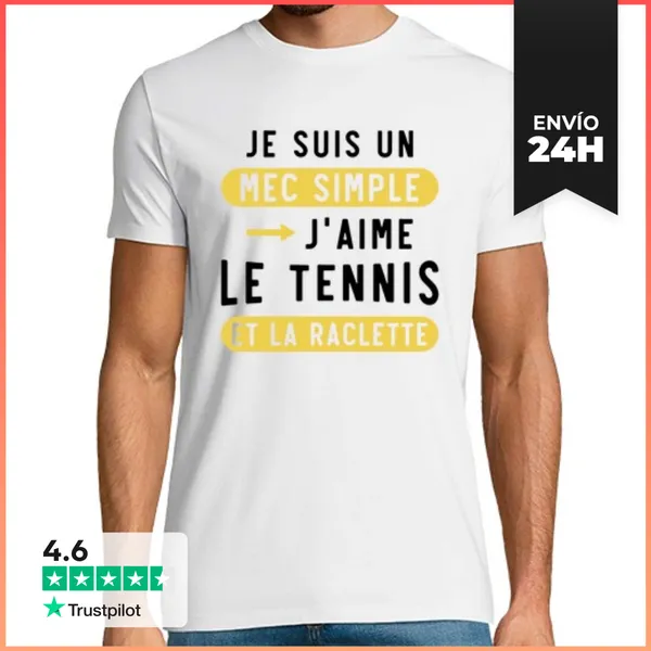 Camiseta Hombre Clásica Mec Simple Me Gusta El Tenis Y La Racle