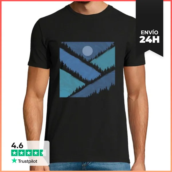 Camiseta Hombre Clásica Paisaje Geométrico LaTostadora