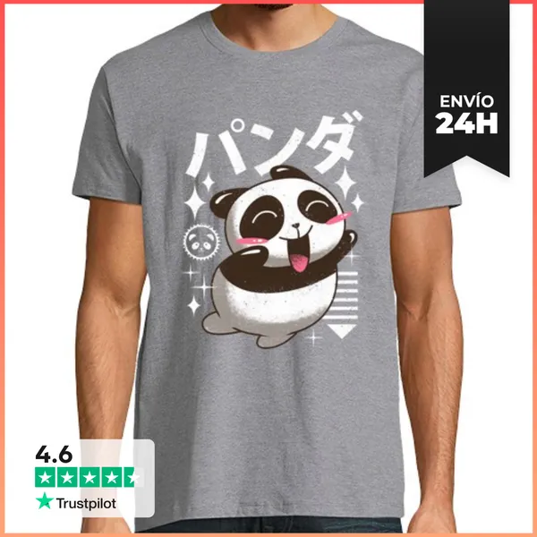 Camiseta Hombre Clásica Kawaii Panda Camisa Para Hombre