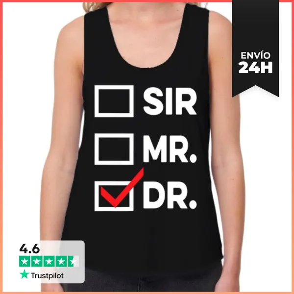 Camiseta Mujer Sin Mangas, Loose Fit Hombre Señor Doctor