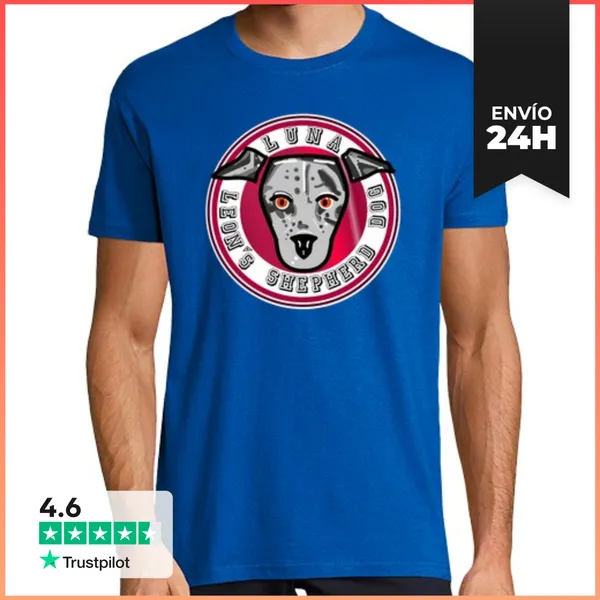 Camiseta Hombre Clásica Hombre, Manga Corta, Azul Royal, Calidad