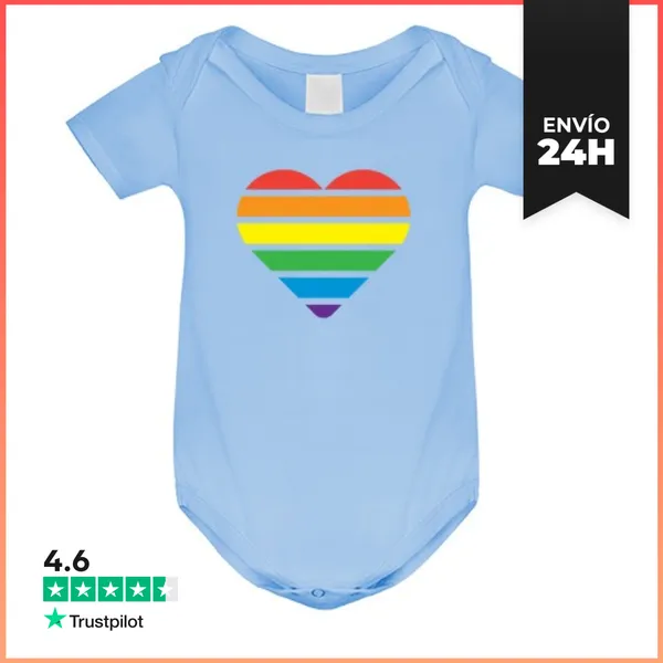 Body Bebé Corazón Arcoiris LaTostadora