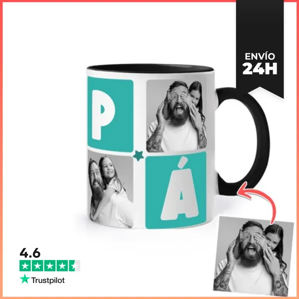 Taza De Colores Taza Papá Con Fotos Personalizables LaTostadora