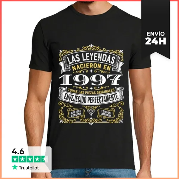 Camiseta Hombre Clásica Las Leyendas Nacieron En 1997 Regalo