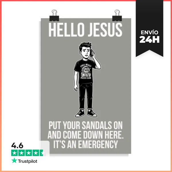Póster Vertical Hola Jesús - Ven Aquí LaTostadora