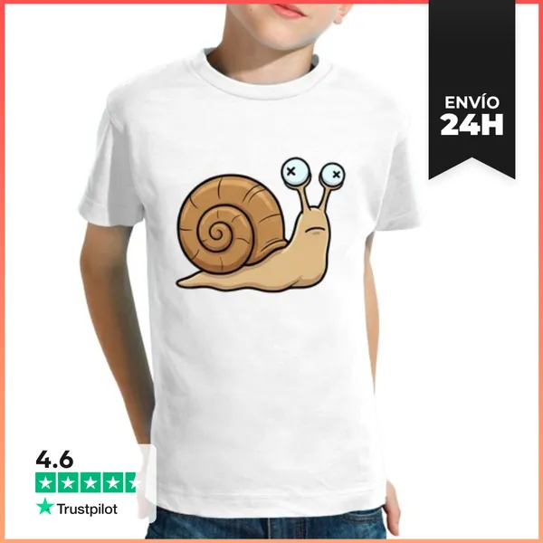 Camiseta Clásica Para Niños Caracol Divertido X Ojos Caricatura