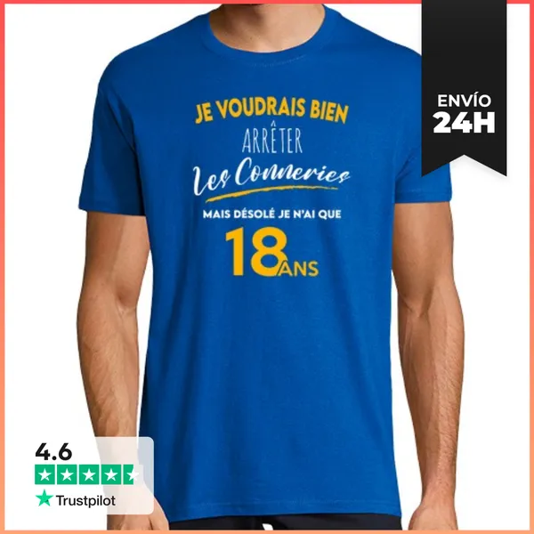 Camiseta Hombre Clásica Idea De Regalo De Aniversario De 18 Año