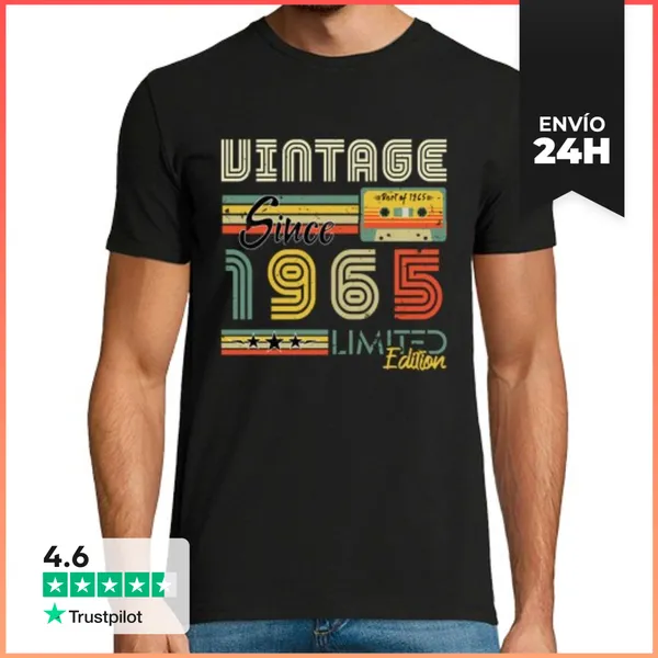 Camiseta Hombre Clásica 60 Years Classic Vintage 1965 LaTostadora