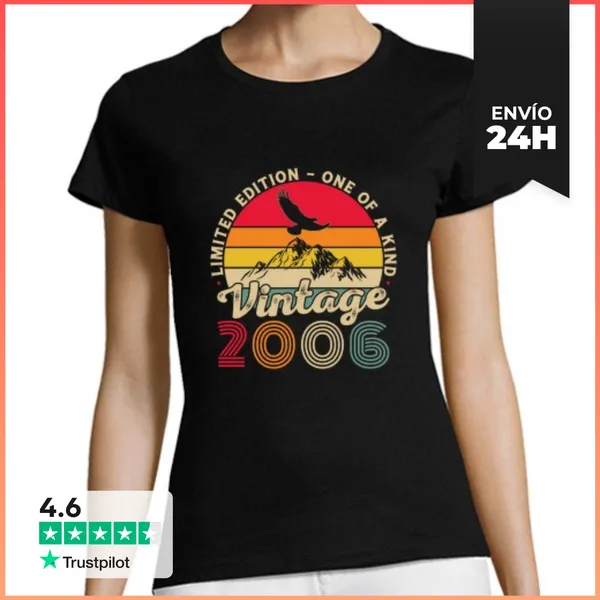 Camiseta Mujer Clásica 20 Cumpleaños 20 Años Vintage 2006