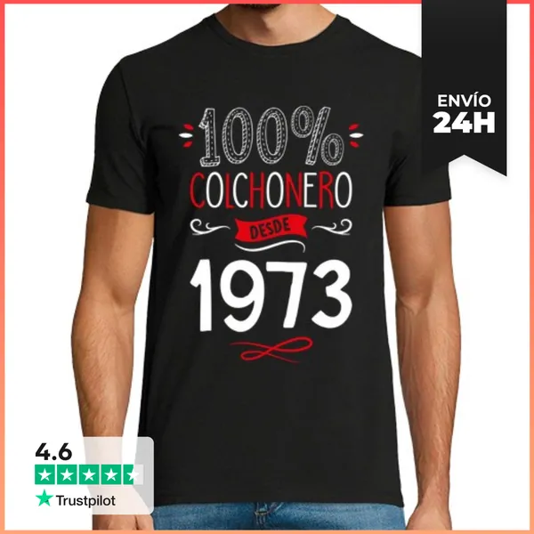 Camiseta Hombre Clásica 100 X 100 Colchonero Desde 1973