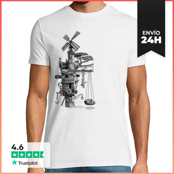 Camiseta Hombre Clásica Sketch Molino LaTostadora