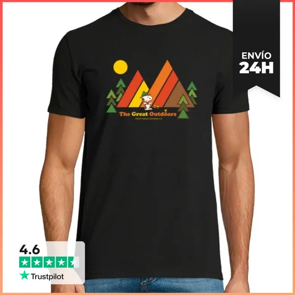 Camiseta Hombre Clásica Snoopy The Great Outdoors LaTostadora