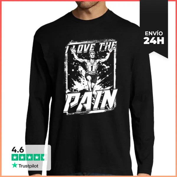 Camiseta Hombre Manga Larga Maratonista Corriendo LaTostadora