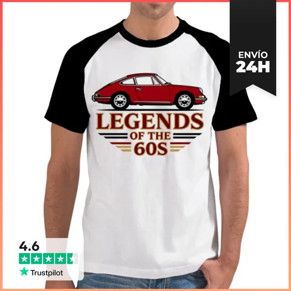 Camiseta Hombre, Estilo Béisbol LEGENDS OF THE 60S PORSCHE 911