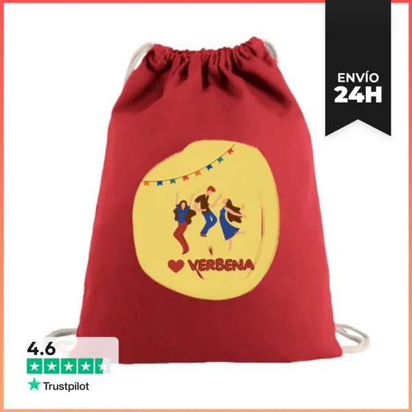 Mochila Saco Con Cuerdas I LOVE Verbena LaTostadora