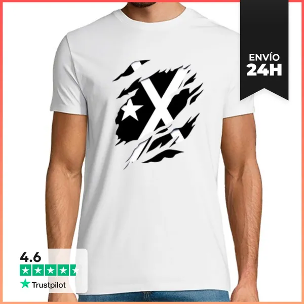 Camiseta Hombre Clásica Bandera Estelada Negra Catalunya