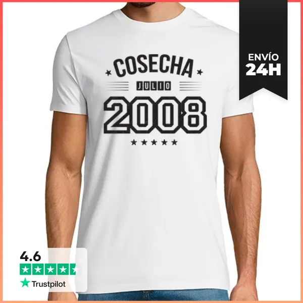 Camiseta Hombre Clásica Cosecha Julio 2008 - Mi Cumpleaños
