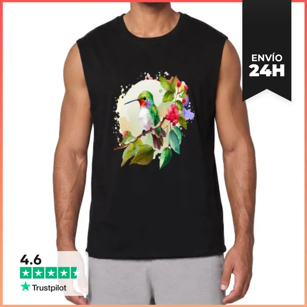 Camiseta Sin Mangas Colibrí Árbol Hermosa Naturaleza Espíri