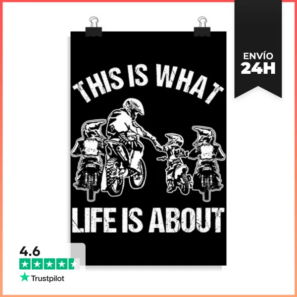 Póster Vertical Papá De Motocross De Moto De Tierra LaTostadora