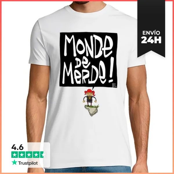 Camiseta Hombre Clásica Mundo De Mierda LaTostadora