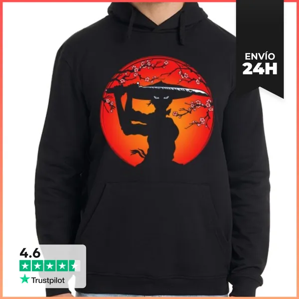 Sudadera Unisex Con Capucha Chica Samurái LaTostadora