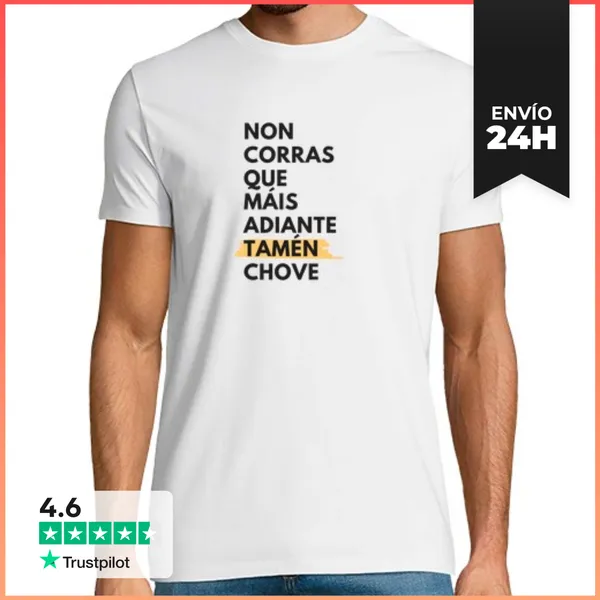 Camiseta Hombre Clásica Tamén Chove LaTostadora