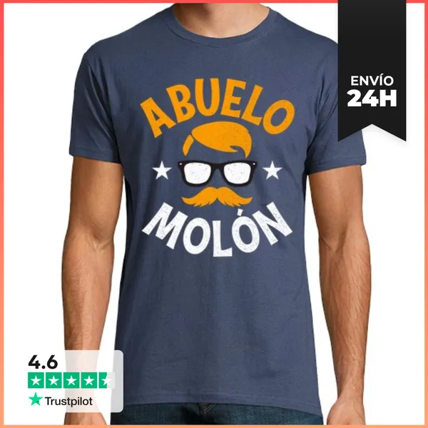 Camiseta Hombre Clásica Abuelo Molón Regalo Día Del Padre Para