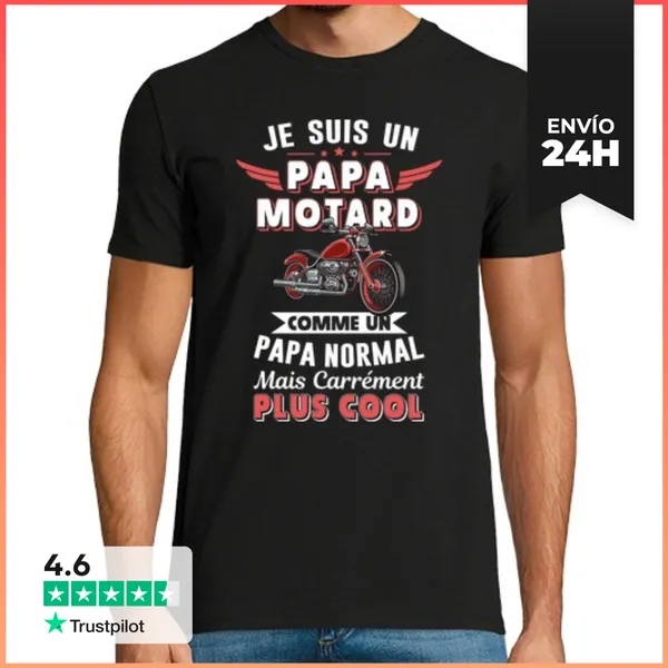 Camiseta Hombre Clásica Papá Motorista Motocicleta Idea De Rega