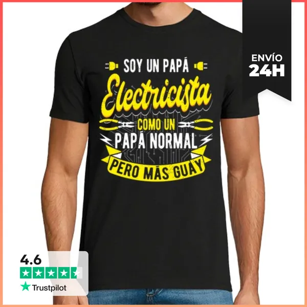 Camiseta Hombre Clásica Soy Un Papa Electricista Como Un Papa