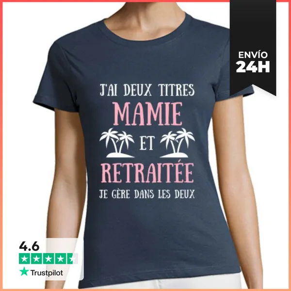 Camiseta Mujer Clásica Jubilado Abuelita Humor Jubilado Mujer