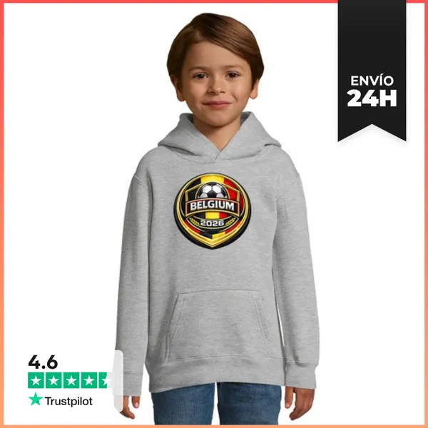 Sudadera Para Niños Con Capucha Fútbol Bélgica 2026 LaTostadora