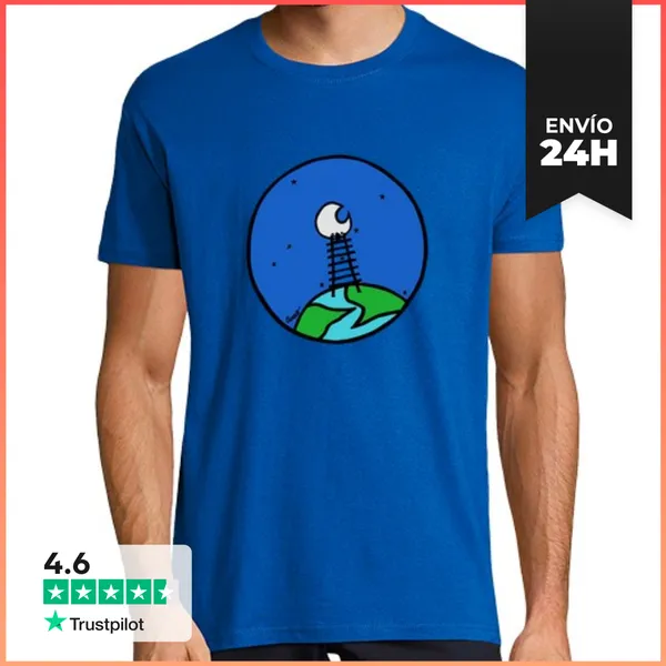 Camiseta Hombre Clásica ESCALERA-LUNA LaTostadora