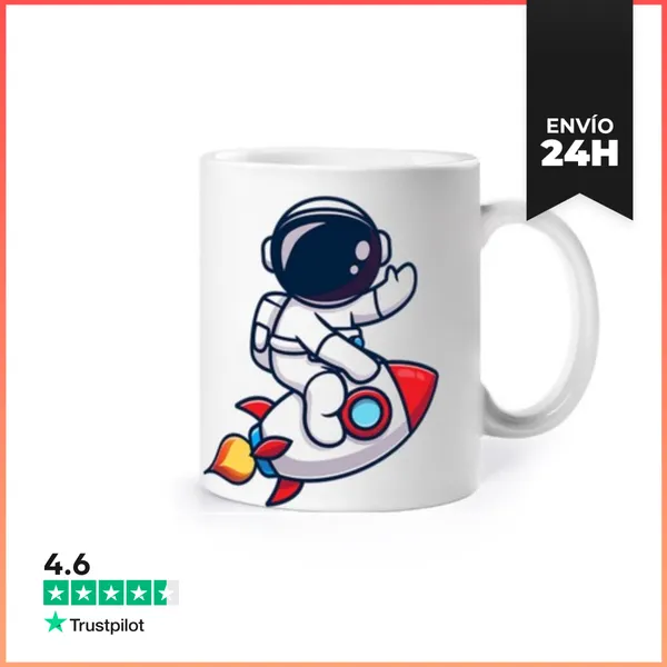 Taza Astronauta En Un Cohete LaTostadora