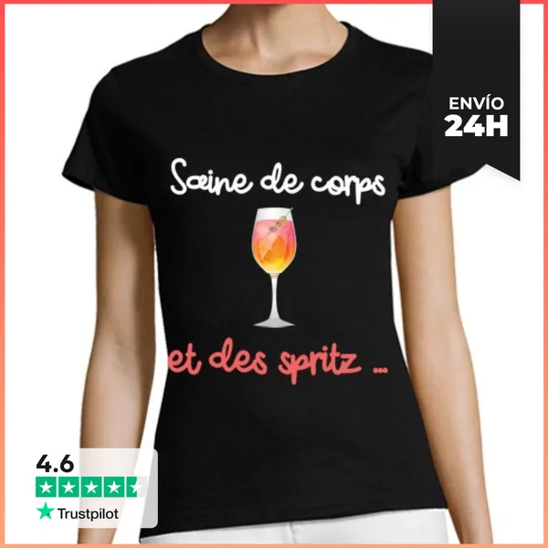 Camiseta Mujer Clásica Cuerpo Sano Y Spritz Regalo Humor Mujer